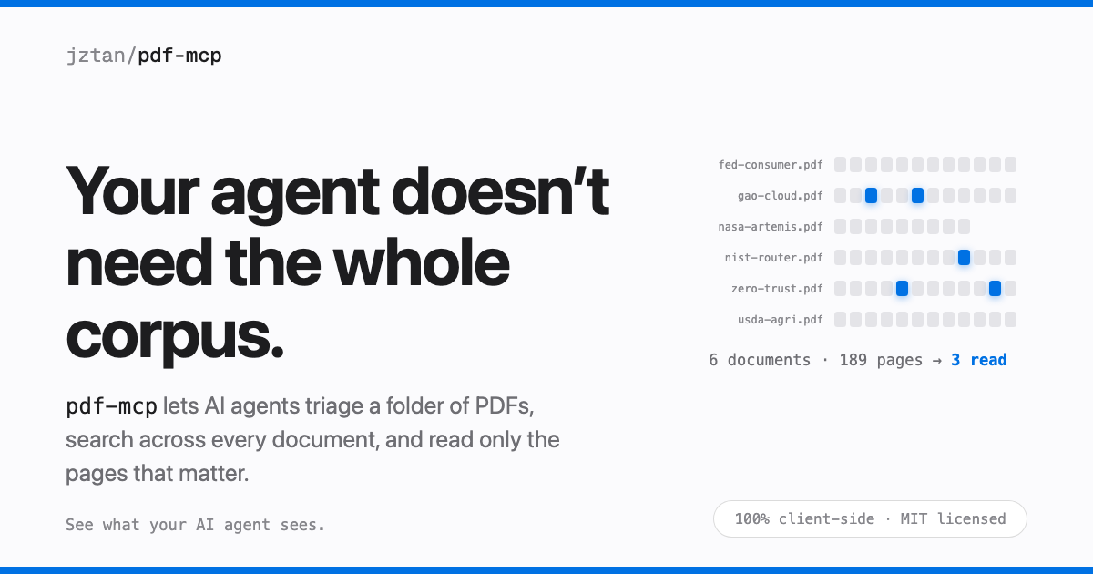 pdf-mcp · PDF extraction for AI agents | Browser demo